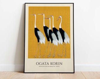 Ogata Korin - Flock of Cranes, Japanese Art, Downloadable Poster, Instant Download