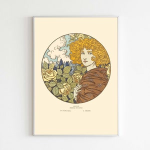 Eugene Grasset - Jealousy, Art Nouveau Poster, Downloadable Art Print, Belle Époque Design, Instant Download