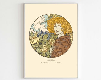 Eugene Grasset - Jealousy, Art Nouveau Poster, Downloadable Art Print, Belle Époque Design, Instant Download