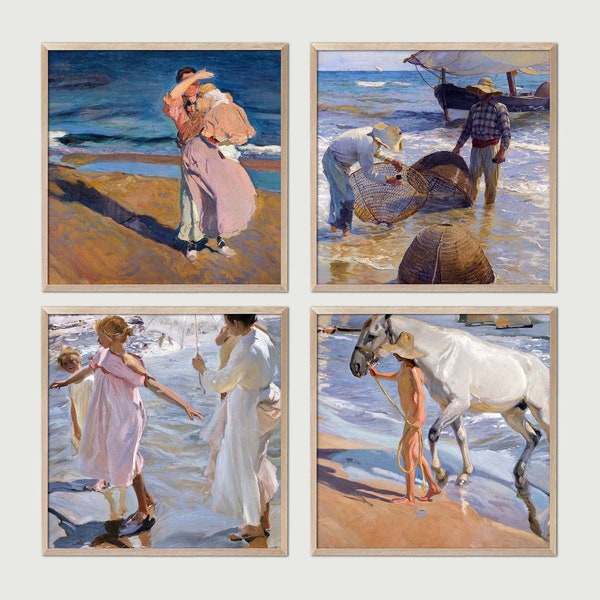 Joaquin Sorolla 4 Poster Set Vol.2, Downloadable Art Print, Printable Posters, Instant Download