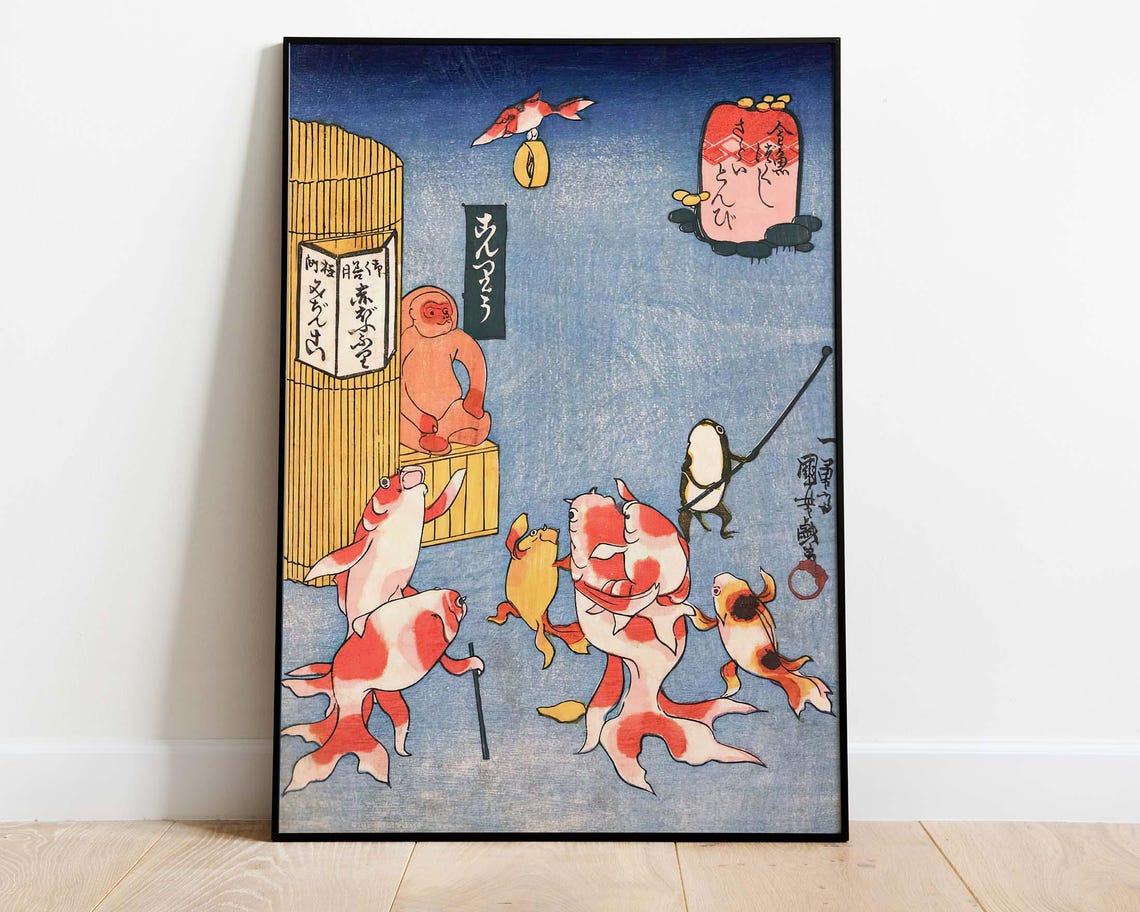 Set of 3 Japanese Art Prints, Ukiyo-e Artist Utagawa Kuniyoshi ...
