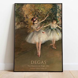 Edgar Degas - Dos bailarines en un escenario, cartel imprimible, impresión de arte descargable, descarga instantánea
