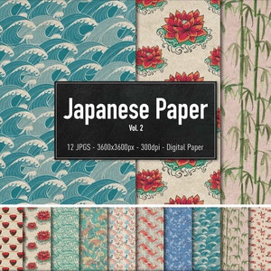 Japanese Paper Vol. 2, 12 immagini diverse, carta digitale, download immediato