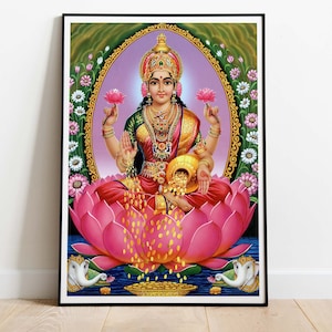 Lakshmi, Indian Goddes, Hinduism Poster, Art Print, Instant Download