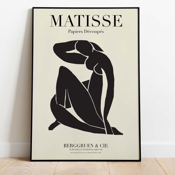 Henri Matisse - Blue Nude 2 in Black, Downloadable Art Print, Printable Poster, Instant Download