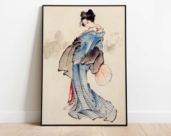 Katsushika Hokusai - Courtesan, Vintage Japanese Art Poster, Instant Download