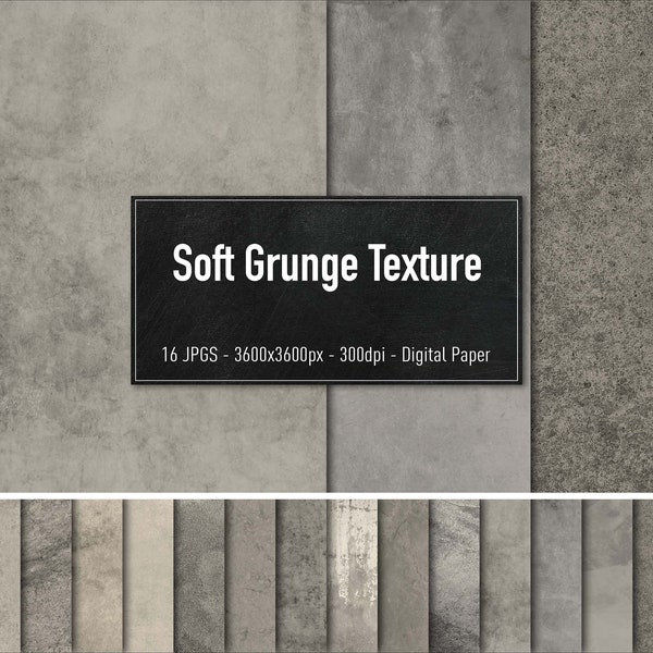 Soft Grunge Texture, 16 Different Images, Grey & Beige Stone Textures, Digital Paper, Instant Download