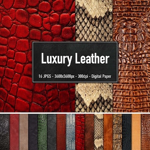 Luxury Leather, 16 Different Images, Digital Paper, Instant Download