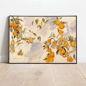 Edward Lear - Árboles frutales, póster de cocina imprimible, lámina descargable, descarga instantánea