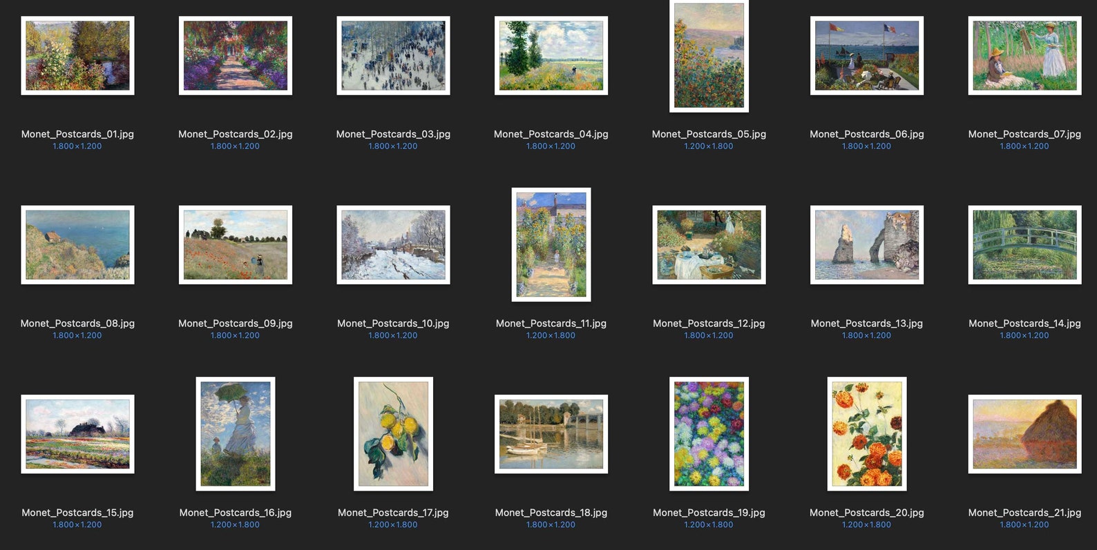 50 Claude Monet Postcards Printable Art Digital Paper | Etsy