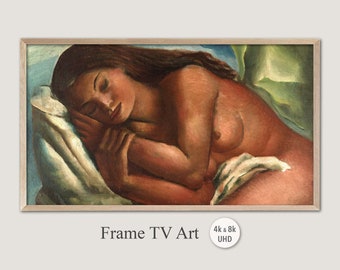 Samsung Frame TV Art, 4k & 8k UHD-2 Digital Wall Art, Emiliano di Cavalcanti - Naked Mulata Asleep, Instant Download