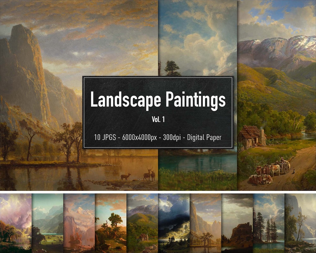 Landscape Paintings, 10 Hires Classic Oil Paintings Vol.1, Downloadable ...