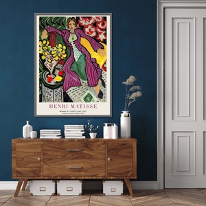 Poster della mostra Henri Matisse, Donna in un cappotto viola, Stampa d'arte scaricabile, Download istantaneo immagine 4