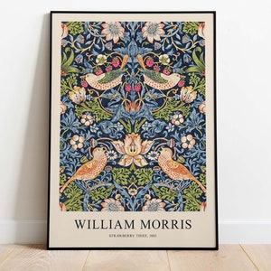 William Morris Poster - Strawberry Thief, Downloadable Art Print, Instant Download