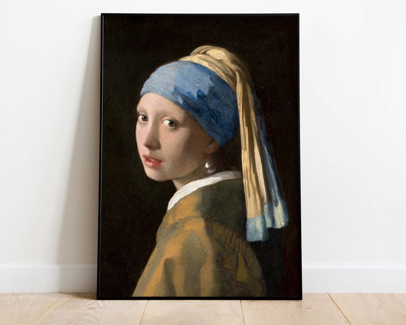 Jan Vermeer, Girl with the Pearl Earring Poster, Art Print, Instant Download. image 1