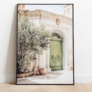 Door in Malta, Mediterranean Poster, Olive Aesthetic, Downloadable Art Print, Instant Download