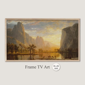 Samsung Frame TV Art, Albert Bierstadt Valley of the Yosemite, 4k & 8k UHD-2 Digital Wall Art, Instant Download image 1