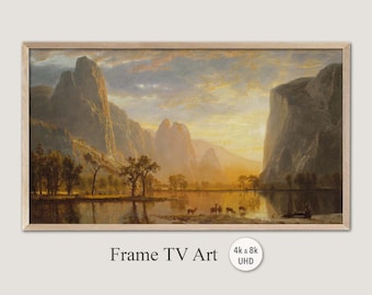 Samsung Frame TV Art, Albert Bierstadt - Valley of the Yosemite, 4k & 8k UHD-2 Digital Wall Art, Instant Download
