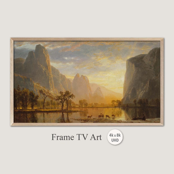 Samsung Frame TV Art, Albert Bierstadt - Valley of the Yosemite, 4k & 8k UHD-2 Digital Wall Art, Instant Download
