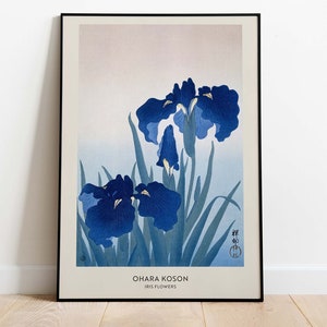 Ohara Koson - Iris Flowers, Affiche d&#39;art japonais, Gravure sur bois, Affiche téléchargeable