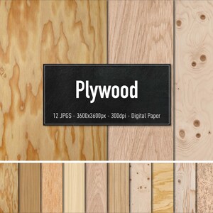 Plywood, 12 Different Images, Digital Paper, Instant Download
