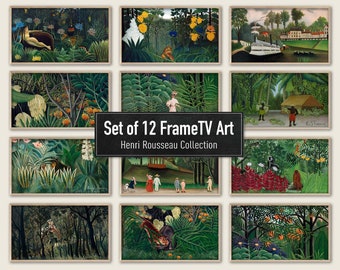 Samsung Frame TV Art, Set of 12 Items, Henri Rousseau Collection, 4k Digital Wall Art, Instant Download