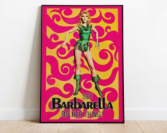 Barbarella Poster, Vintage Jane Fonda Cinema Poster, Downloadable Art Print, Instant Download