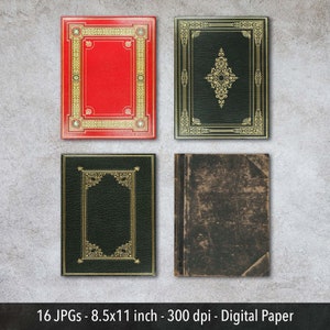Vintage Book Covers Vol. 2, Printable Sheets for Scrapbooking and Junk Journaling, Instant Download image 3