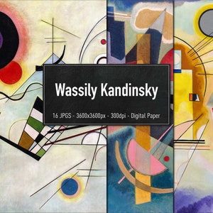 Wassily Kandinsky, 16 Different Paintings, Digital Paper, Instant Download