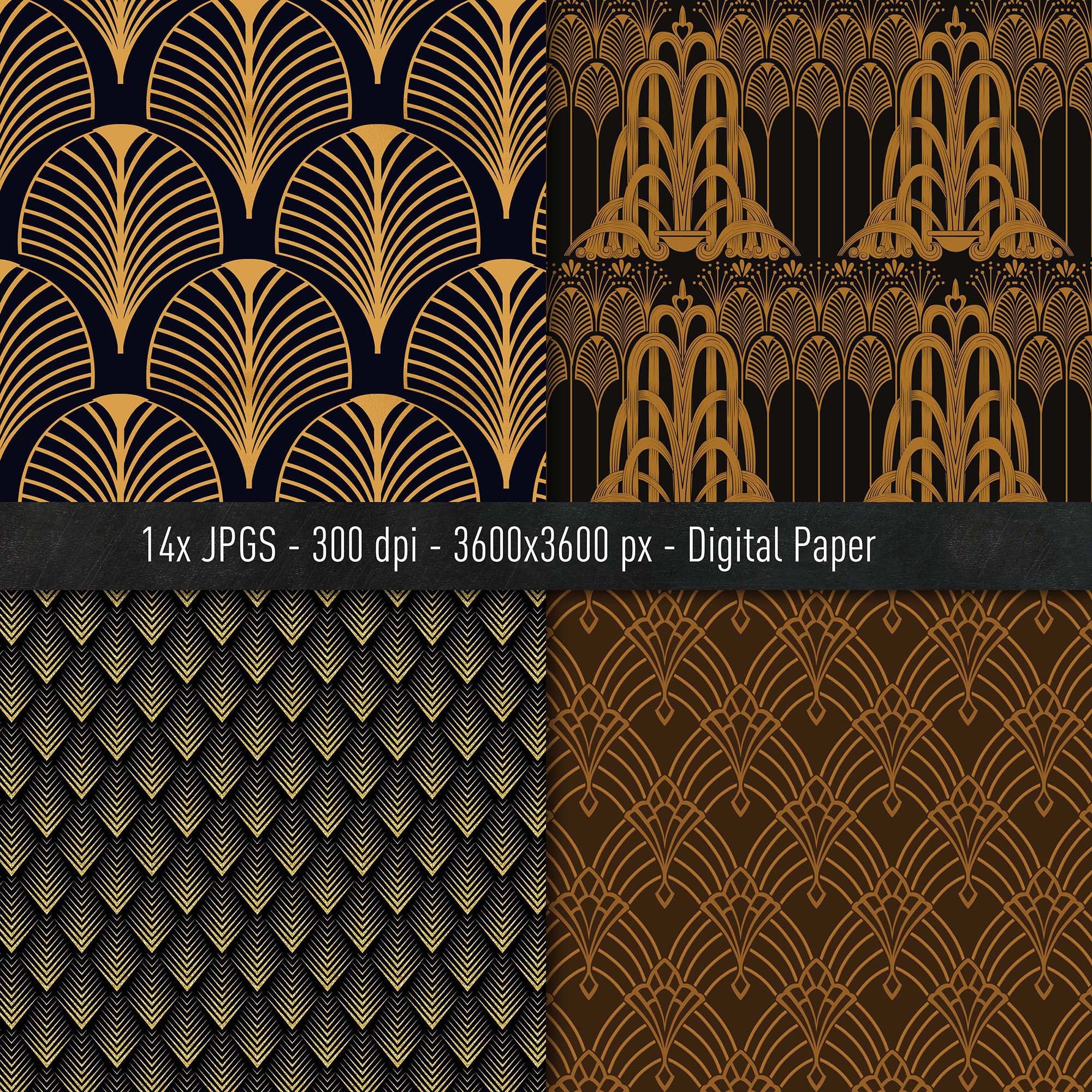 Ast Deco Patterns Art Deco Patterns, 14 Different Images, Digital Paper, Instant Download ...