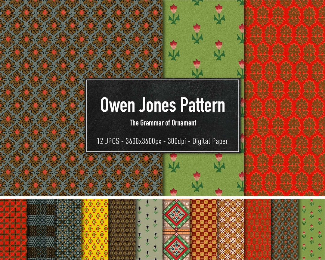Owen Jones Pattern, 12 Different Images, From the Grammar of