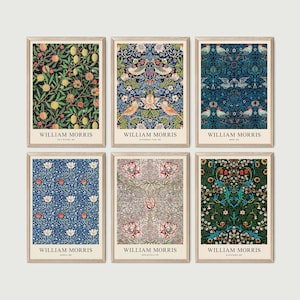 Set of 6 William Morris Posters, Downloadable Art Print, Instant Download