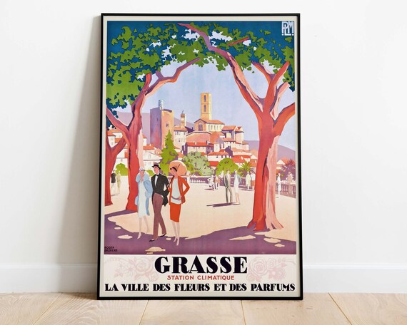Grasse, Vintage French Travel Poster, Downloadable Hi-Res Art Print, Instant Download