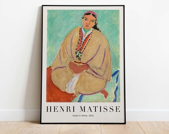 Henri Matisse Exhibition Poster, Zorah in Yellow, Downloadable Art Print, Instant Download