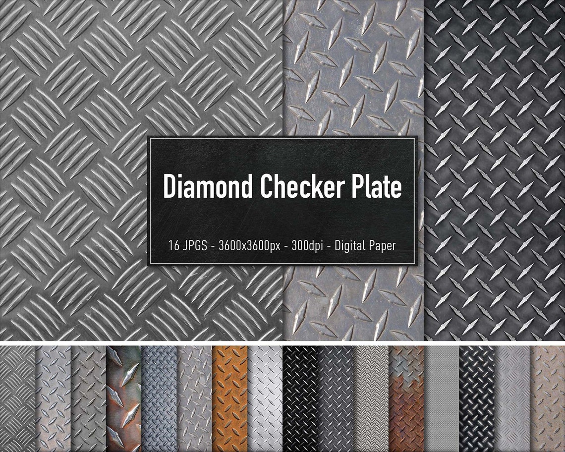 Diamond Checker Plate 16 Different Images Digital Paper Etsy