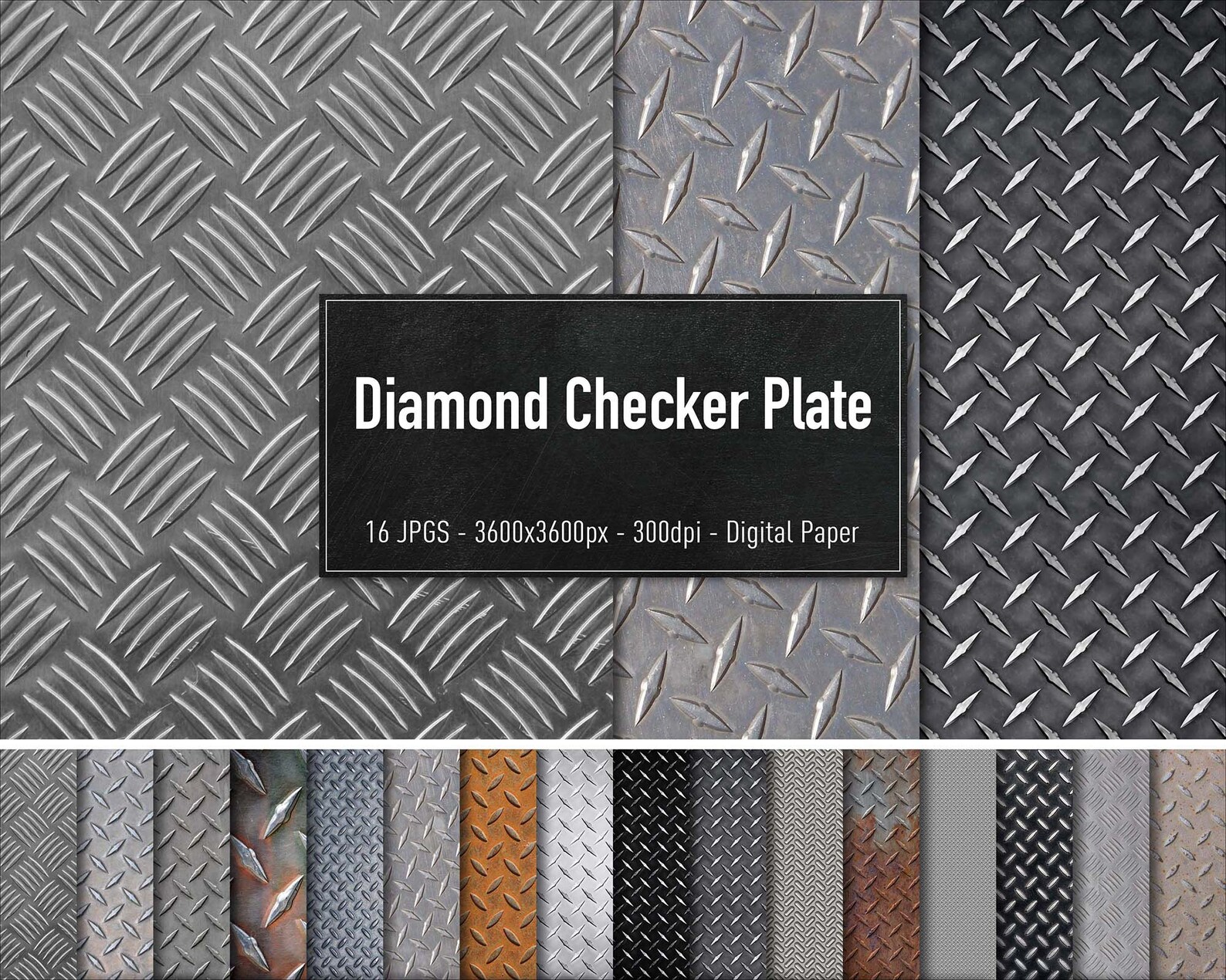 Diamond Checker Plate 16 Different Images Digital Paper Etsy Australia