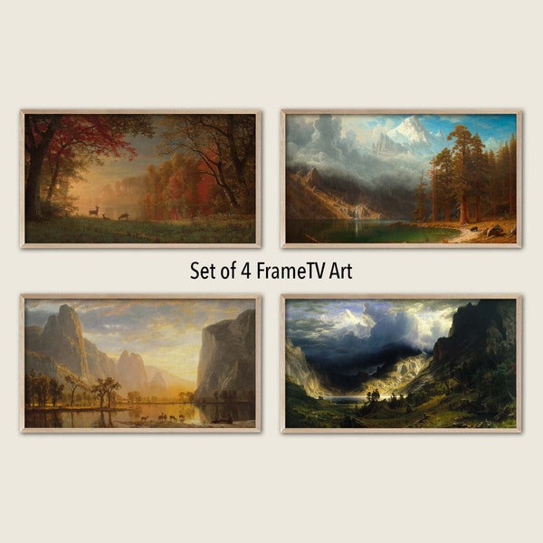 Samsung Frame TV Art, Albert Bierstadt, Set of 4 Files, 4k Digital Wall Art, Instant Download
