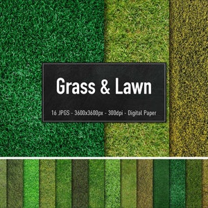 Grass & Lawn, 16 Different Images, Digital Paper, Instant Download
