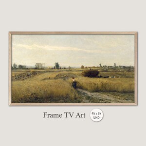 Samsung Frame TV Art, 4k & 8k UHD-2 Digital Wall Art, Landscape Scene, Charles Daubigny - Harvest, Instant Download