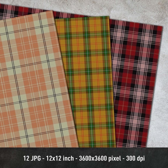 Scottish Tartan, Plaid Pattern, Vol.2, 16 Different Images
