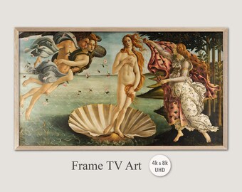 Samsung Frame TV Art, Sandro Botticelli - The Birth of Venus, 4k & 8k UHD-2 Digital Wall Art, Instant Download