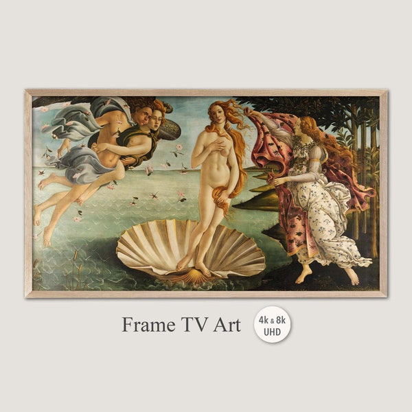 Samsung Frame TV Art, Sandro Botticelli - The Birth of Venus, 4k & 8k UHD-2 Digital Wall Art, Instant Download