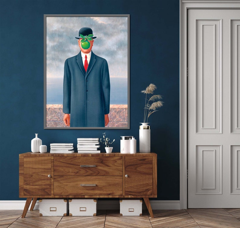 Renee Magritte Poster De zoon des mensen 1964 Afdrukbare Etsy Nederland