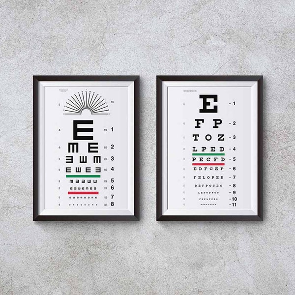 Snellen Eye Chart Print, Instant Download, Art Print, Optometry Decor Symbol Typography Vision Test