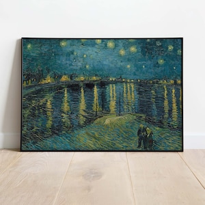 Vincent van Gogh Poster, Starry Night over the Rhone, Printable Art, Instant Download