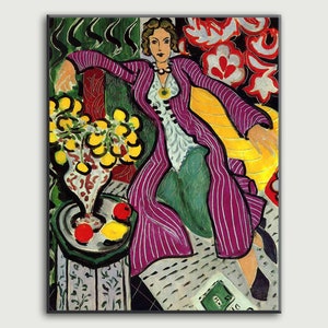 Poster della mostra Henri Matisse, Donna in un cappotto viola, Stampa d'arte scaricabile, Download istantaneo immagine 7