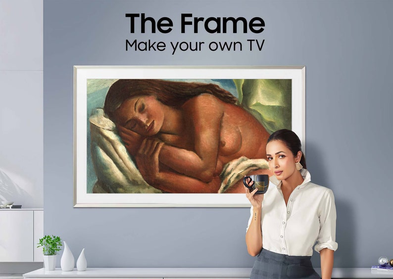 Samsung Frame TV Art, 4k & 8k UHD-2 Digital Wall Art, Emiliano di Cavalcanti Naked Mulata Asleep, Instant Download image 3
