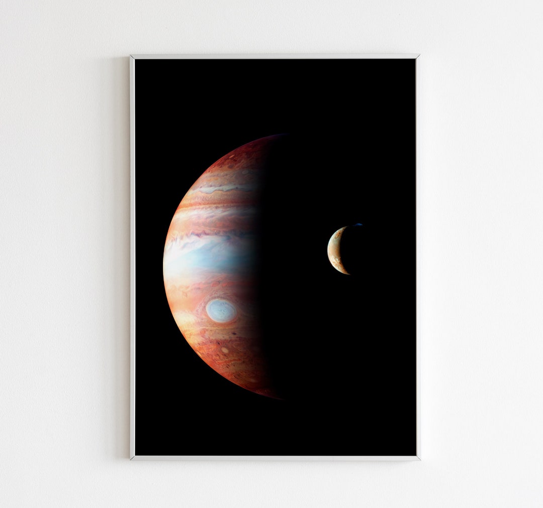 Montage of Jupiter and Its Moon Io. Poster for Perfect Wall - Etsy