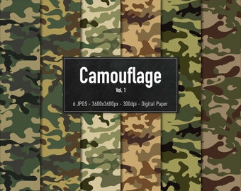 Camouflage Pattern, Vol.1, Army Camo Design, Digital Paper, Instant Download