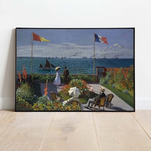 Claude Monet Poster, Garden at Sainte Adresse, Downloadable Art Print, Instant Download